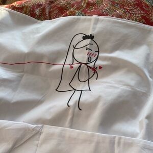 Cute Cartoon Print White Pillowcases.